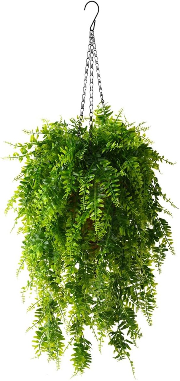 Artificial Hanging Eucalyptus Plant Basket – UV-Resistant, Lifelike Greenery for Outdoor Décor